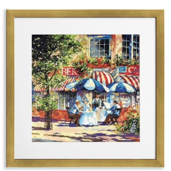 Cafe Monet -Counted Cross Stitch/Digital File/Instant Download/PDF File