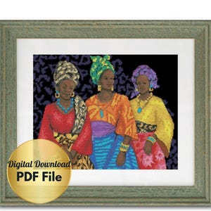 Cross Stitch Pattern - African Women -Counted Cross Stitch/PDF File/Instant Download