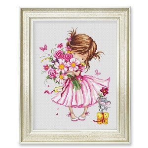 Flower Girl -Counted Cross Stitch/Digital File/Instant Download/PDF File