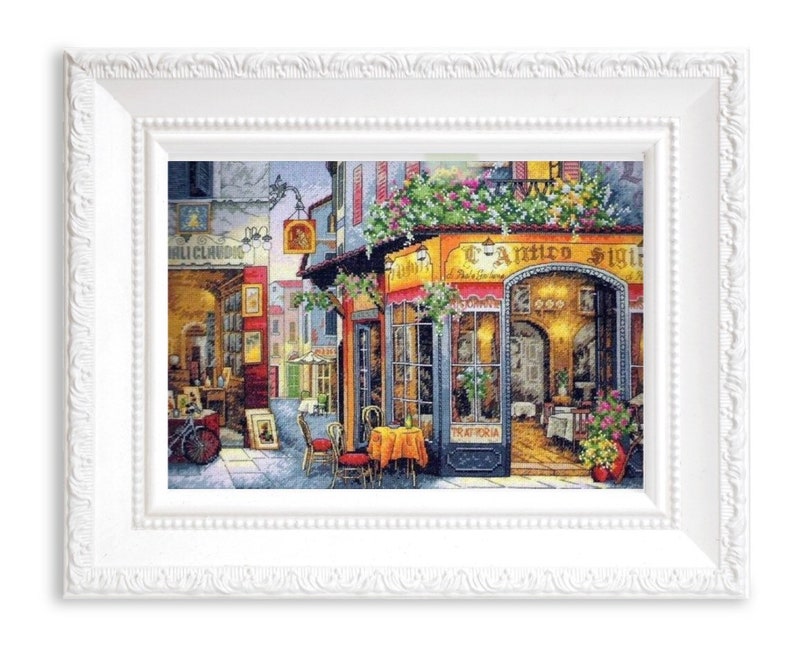 Italian Cafe Counted Cross StitchDigital FileInstant DownloadPDF File