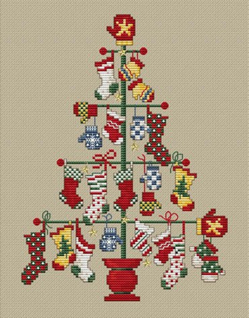 Counted Cross StitchDigital FileInstant DownloadPDF File Cute Christmas Design