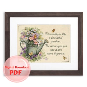 Cross Stitch Pattern - Friendship -Counted Cross Stitch/Digital File/Instant Download/PDF File