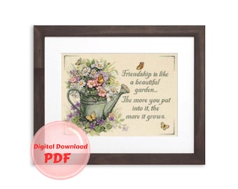 Cross Stitch Pattern - Friendship -Counted Cross Stitch/Digital File/Instant Download/PDF File