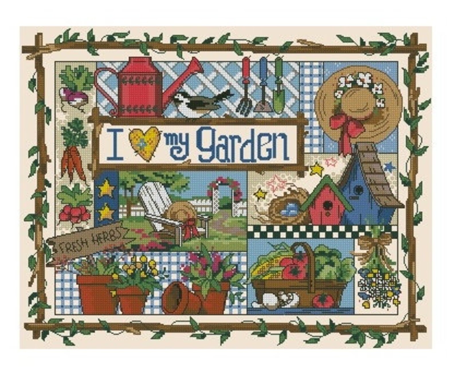 Gardening Sampler Counted Cross Stitch/PDF File/Instant | Etsy