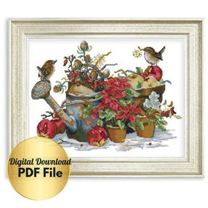 Cross Stitch Pattern - Sweet December -Counted Cross Stitch/Digital File/Instant Download/PDF File