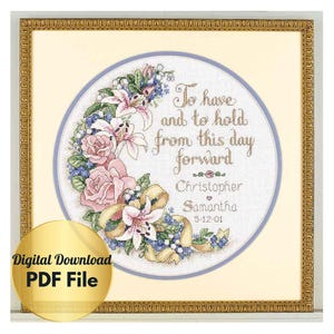 Cross Stitch Pattern - From This Day Forward (Wedding Design) -Counted Cross Stitch/Digital File/Instant Download/PDF File
