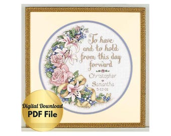 Cross Stitch Pattern - From This Day Forward (Wedding Design) -Counted Cross Stitch/Digital File/Instant Download/PDF File