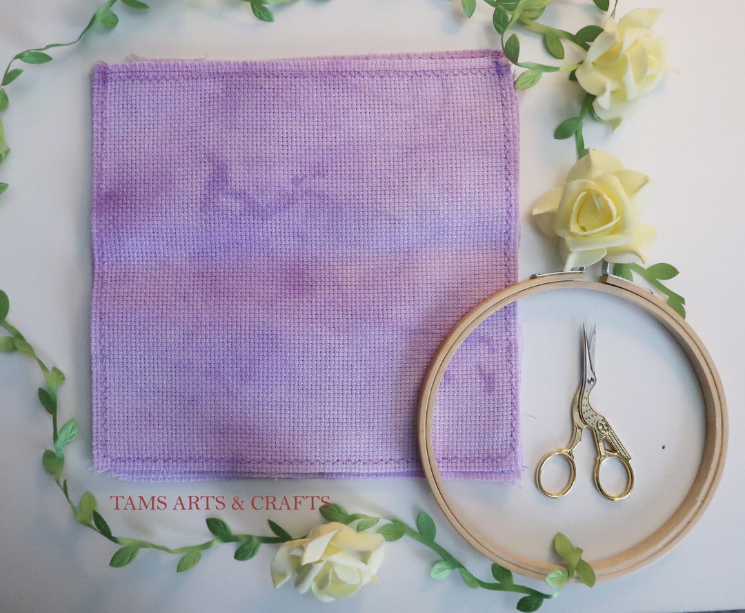 Tinted Tiana 8 X 8 Inches / 5 Pcs. Set Handdyed Aida Fabric 11 Counts