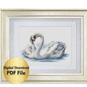 Cross Stitch Pattern - Swans - Counted Cross Stitch/Instant Download/Digital File/PDF File