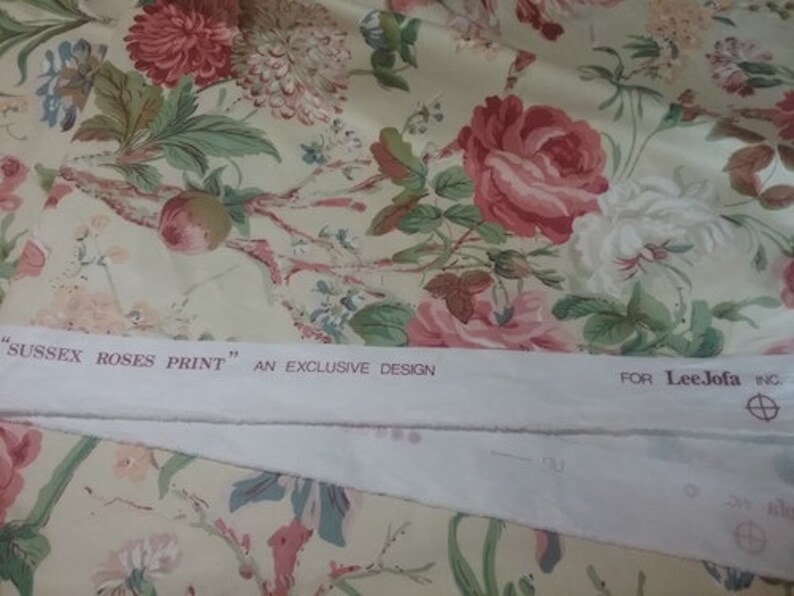 Lee Jofa Sussex Roses Cotton Print Upholstery Drapery Fabric