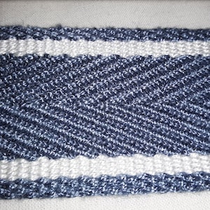 4yd Kravet Design Woven Chevron Slate Blue White Trim Passementerie