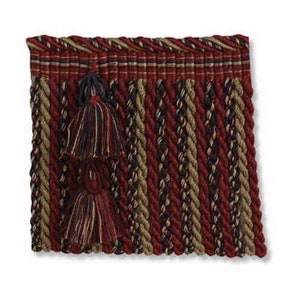 Lee Jofa Monte Carlo Bullion mit Quasten Trim Rot Marine Bronze Passementerie