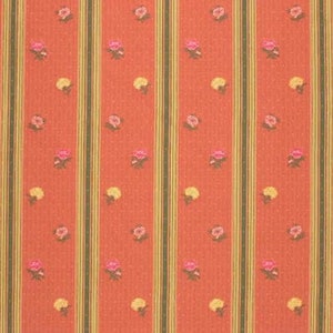 Lee Jofa France Mariebal Stripe Coral Cotton Viscose Embroidery Upholstery Drapery Fabric