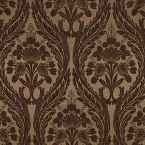 Kravet Couture Art Nouveau Flowers Large 46&quot; Pattern Brown Upholstery Fabric