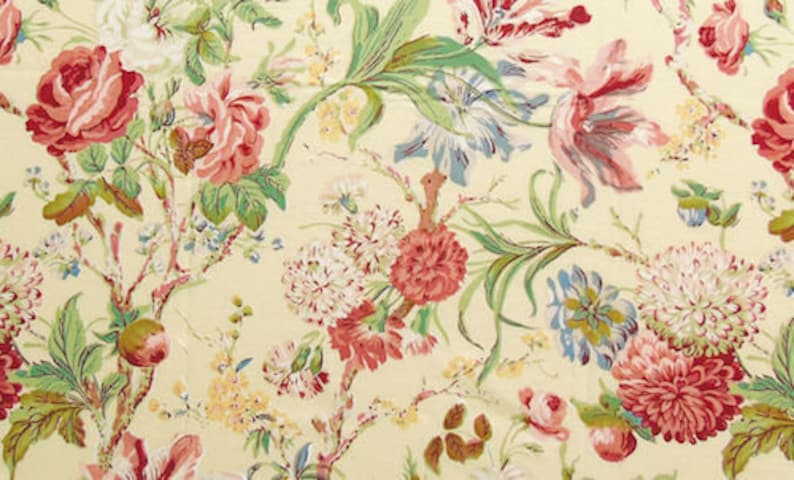 Lee Jofa Sussex Roses Cotton Print Upholstery Drapery Fabric