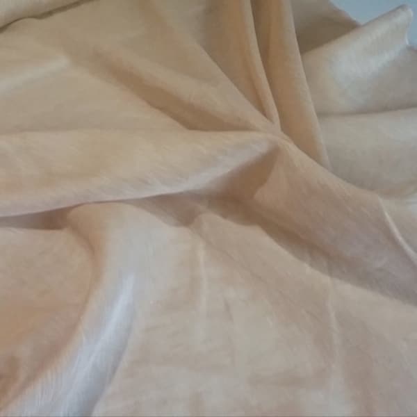 Famous Designer House Linen Silk Sheer Blush/Beige Upholstery Drapery Fabric