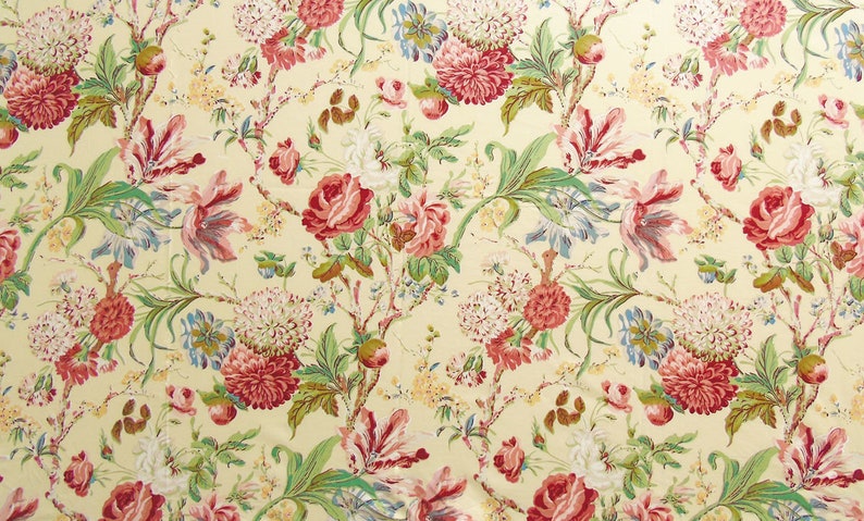 Lee Jofa Sussex Roses Cotton Print Upholstery Drapery Fabric