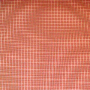 Lee Jofa Saxon Check Apricot Red Orange White Cotton Needlepoint Upholstery Drapery Fabric