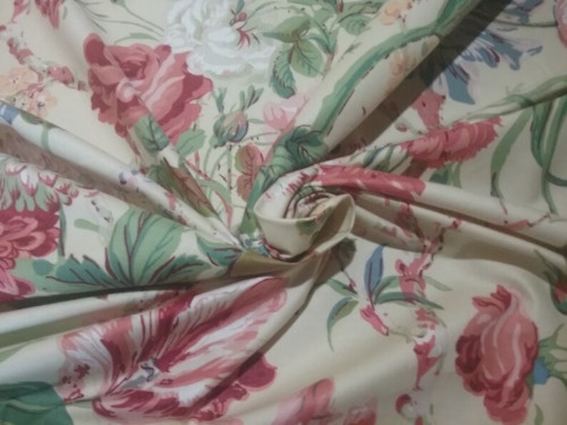 Lee Jofa Sussex Roses Cotton Print Upholstery Drapery Fabric