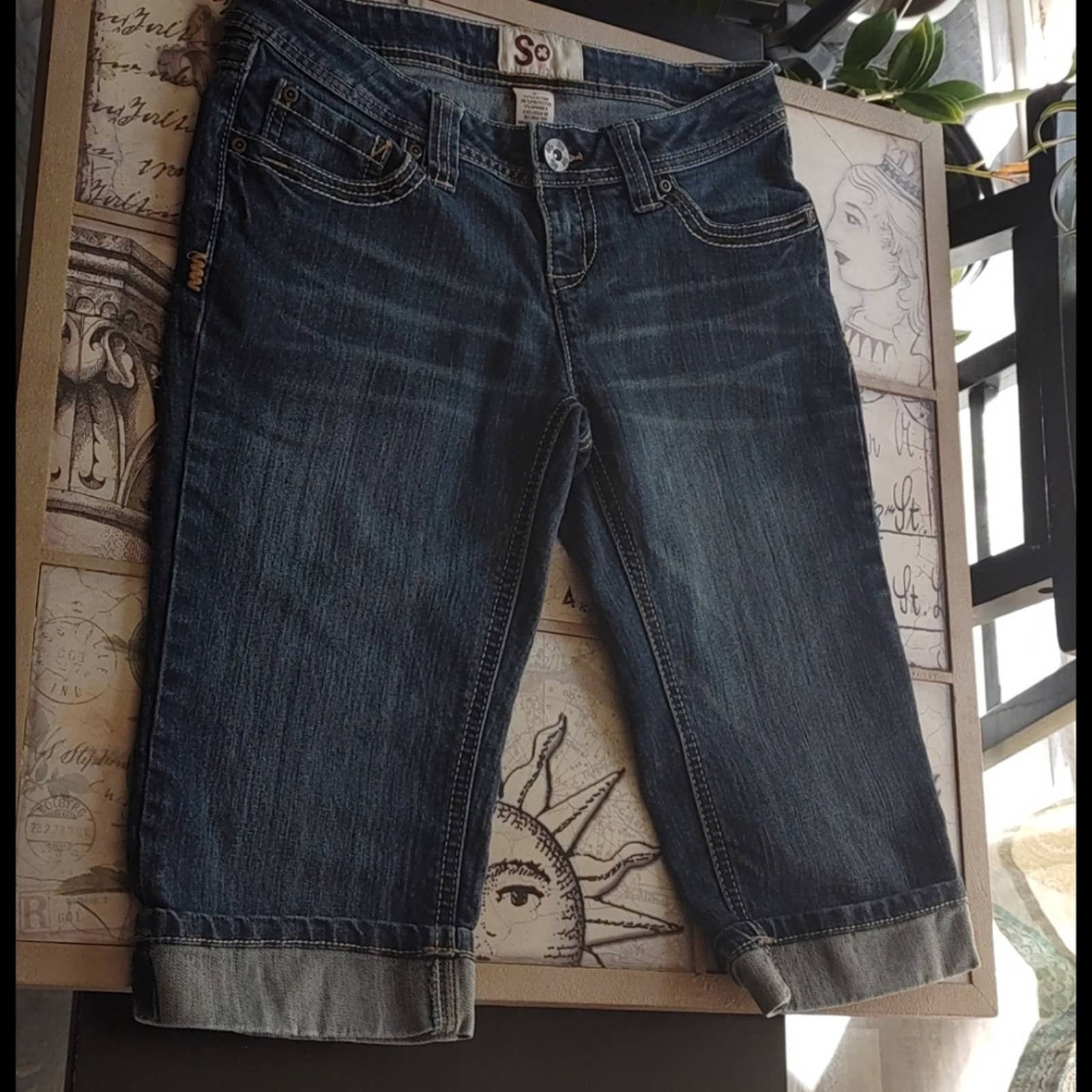 Kohls so Capri Jeans Shorts - Etsy