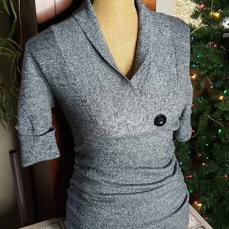 Macy/'s Planet Gold Scrunch Crowl Neck Blouse