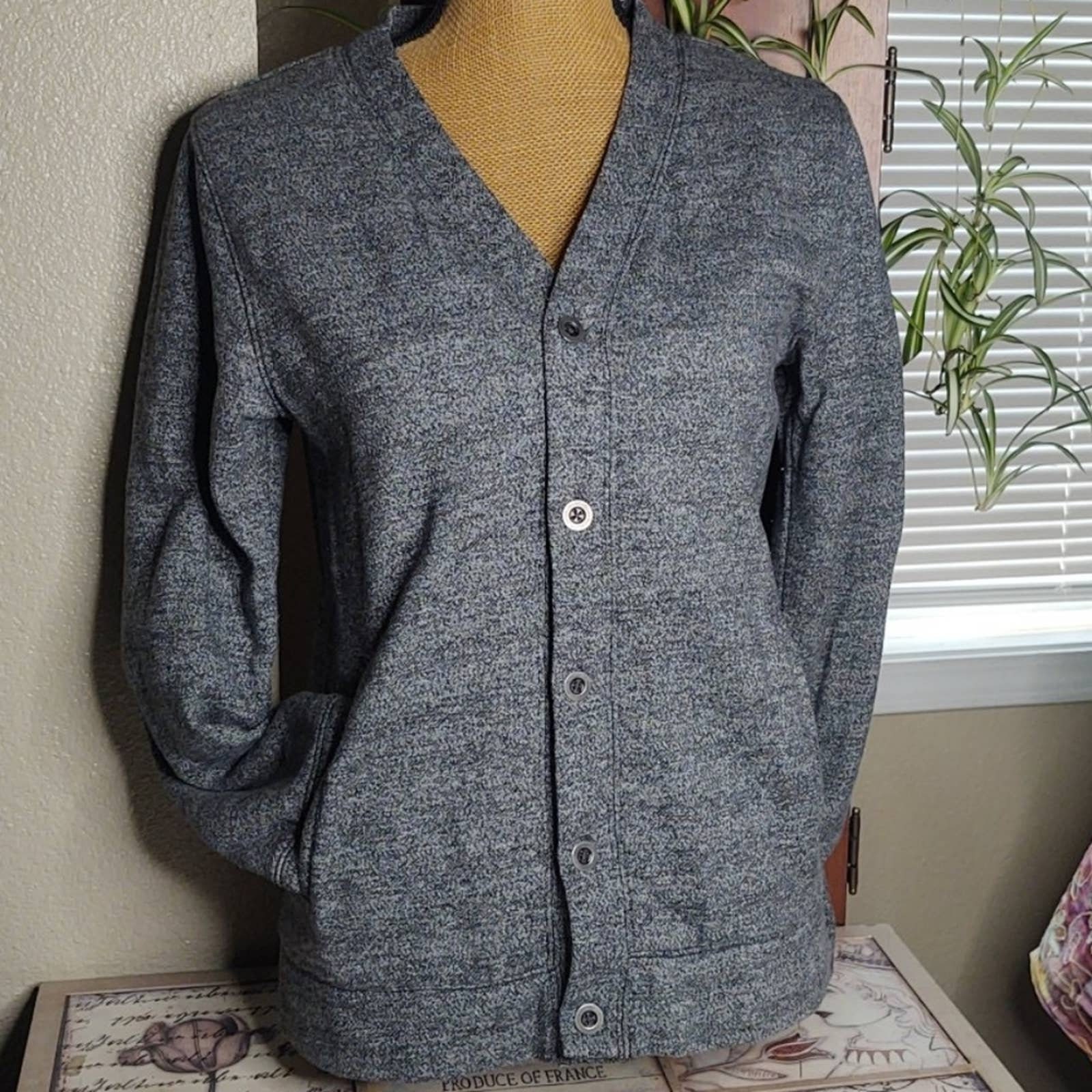 Gray Button Sweater - Etsy