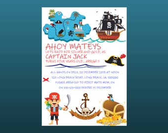 pirate ship invitation etsy