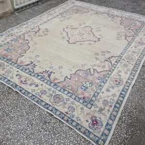 9x12 Turkish Rug, 8.72x11.64 feet, 9x12 Turkish Carpet, Vintage Area Rug 9x12, Oushak Rug 9x12, Rugs for Living Room 9x12, Antique Rug 9x12