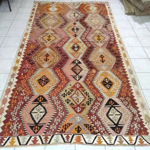 Adana kilim Rug, 6,43 X 12,20 feet, Turkish Rug, Kilim Rug, Kelim Teppich, Nomadic kilim, Carpet Rug, Vintage Kilim