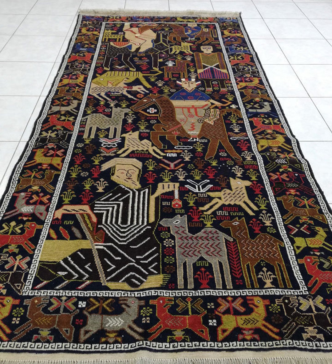 48cmx88cm トルコ絨毯ヴィンテージ ラグアナトリアの手織り トルコの手織りカーペット ラグ/西アナトリア アンティーク リ