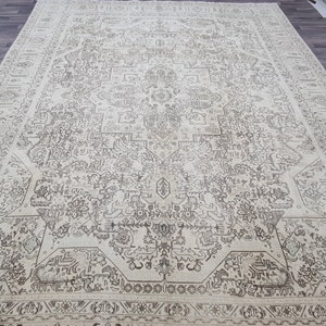 9x12 Heriz Rug, 9.4x12.7 feet, 9x12 Turkish Rug, 9x12 Vintage Rug, Large Turkish Rug, Overdyed Turkish Rug