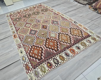 Handmade Vintage Turkish Kilim Rug (6,46 X 10,93 ft)