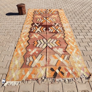 Turkish Kilim Rug, 4,33 X 10,24 feet, Turkish Rug, Kilim Rug, Antique Kilim Rug, Anatolian kilim, Vintage kilim runner ,Bohemian Kilim