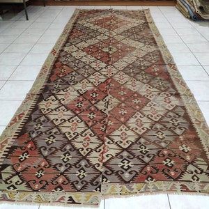 Sivrihisar Kilim Rug, 4,82 X 13,71 feet, Turkish Rug, Kilim Rug, Kelim Teppich, Nomadic kilim, Carpet Rug, Vintage Kilim