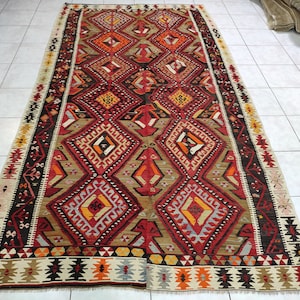 Adana kilim Rug, 5,12 X 9,91 feet, Turkish Rug, Kilim Rug, Kelim Teppich, Nomadic kilim, Carpet Rug, Vintage Kilim