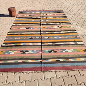 Oushak Kilim Rug, 6,40x10,56 feet, Turkish Rug, Kilim Rug, Kelim Teppich, Rugs for living room, Vintage Turkish Kilim Large Area Rugs