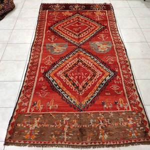 Antique Caucasian Carpet, 4,20 X 8,40 feet, Rustic Boho Rug | Wool Rug | Antique Caucasian Rug | Handknotted Rug