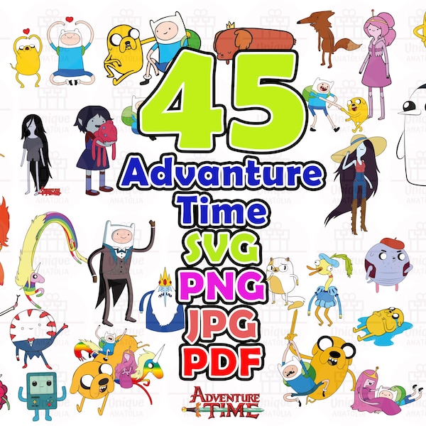 Advanture Time SVG Design Files, For Cricut Silhouette Cut Files Layered, Print And Cut, Pdf, Jpg, Png