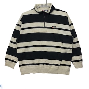 Vintage Chaps Ralph Lauren striped half zipper XL size