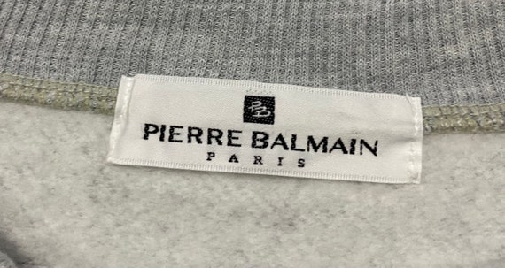 Vintage Pierre Balmain Paris Embroidered Logo Sweatshirt Large 