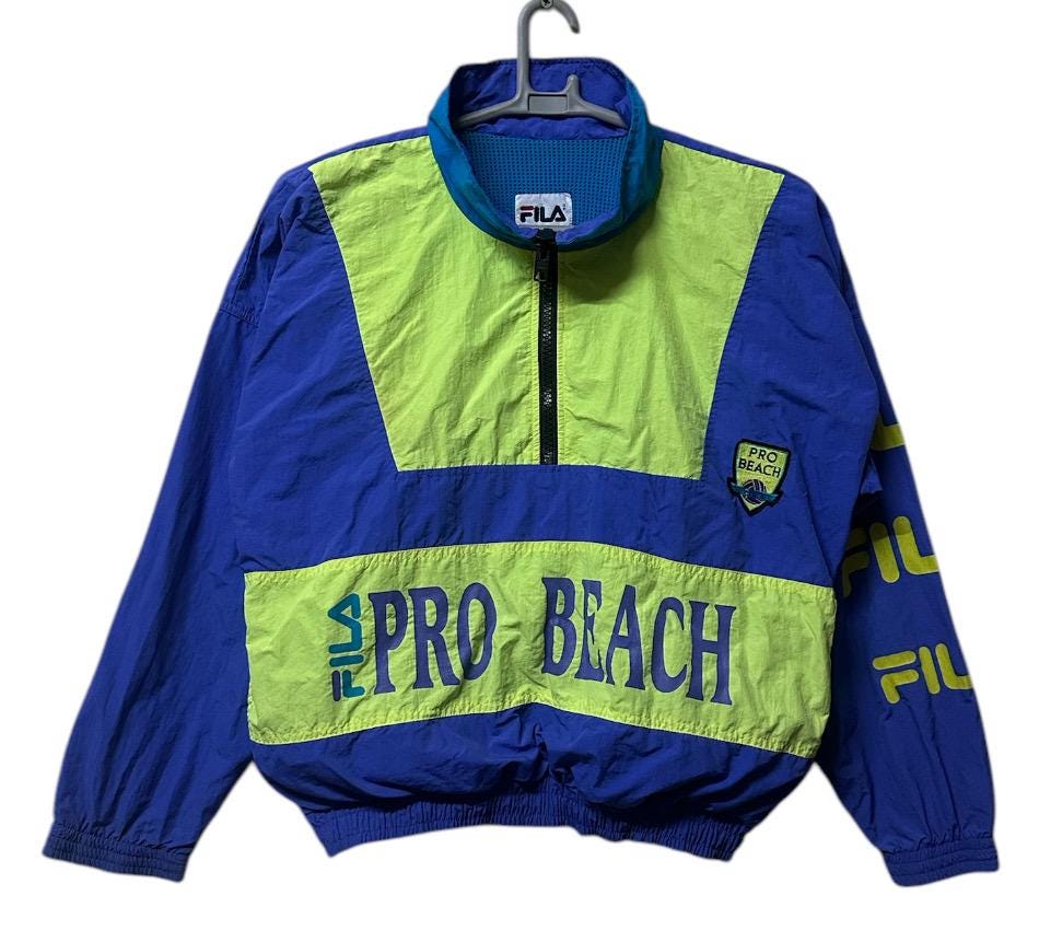 Vintage Fila Pro Beach Half Zipper Spell Out Big Logo Jacket Small