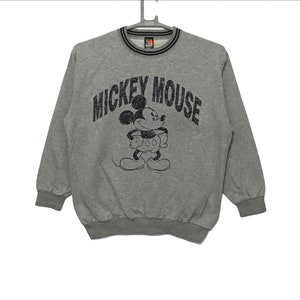 Vintage Micky-Maus-Karikatur Disney-Zeichen Sweatshirt Große Größe grau
