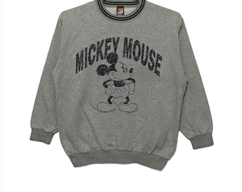 Vintage Mickey Mouse cartoon Disney characters sweatshirt Large size grey size