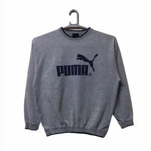 Felpa vintage Puma con grande logo, taglia media, colore grigio