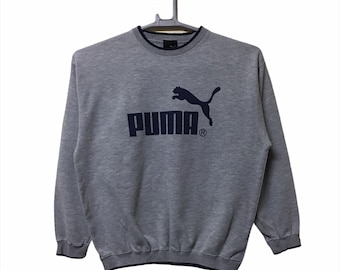 Vintage Puma big logo Sweatshirt Medium size grey colour