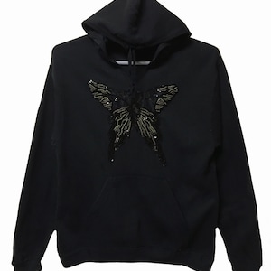 ANNA SUI Butterflies Embroidery Large Logo Hoodies made in usa