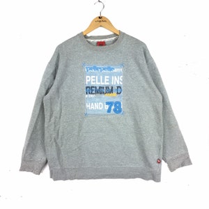 Vintage PELLE PELLE Marc Buchanan Big Logo Spellout Sweatshirt Pullover Pullover Hip Hop Swag Lolife XL Größe