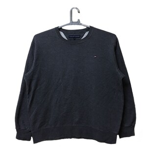 Vintage Tommy Hilfiger Small logo Sweatshirt grey colour L size