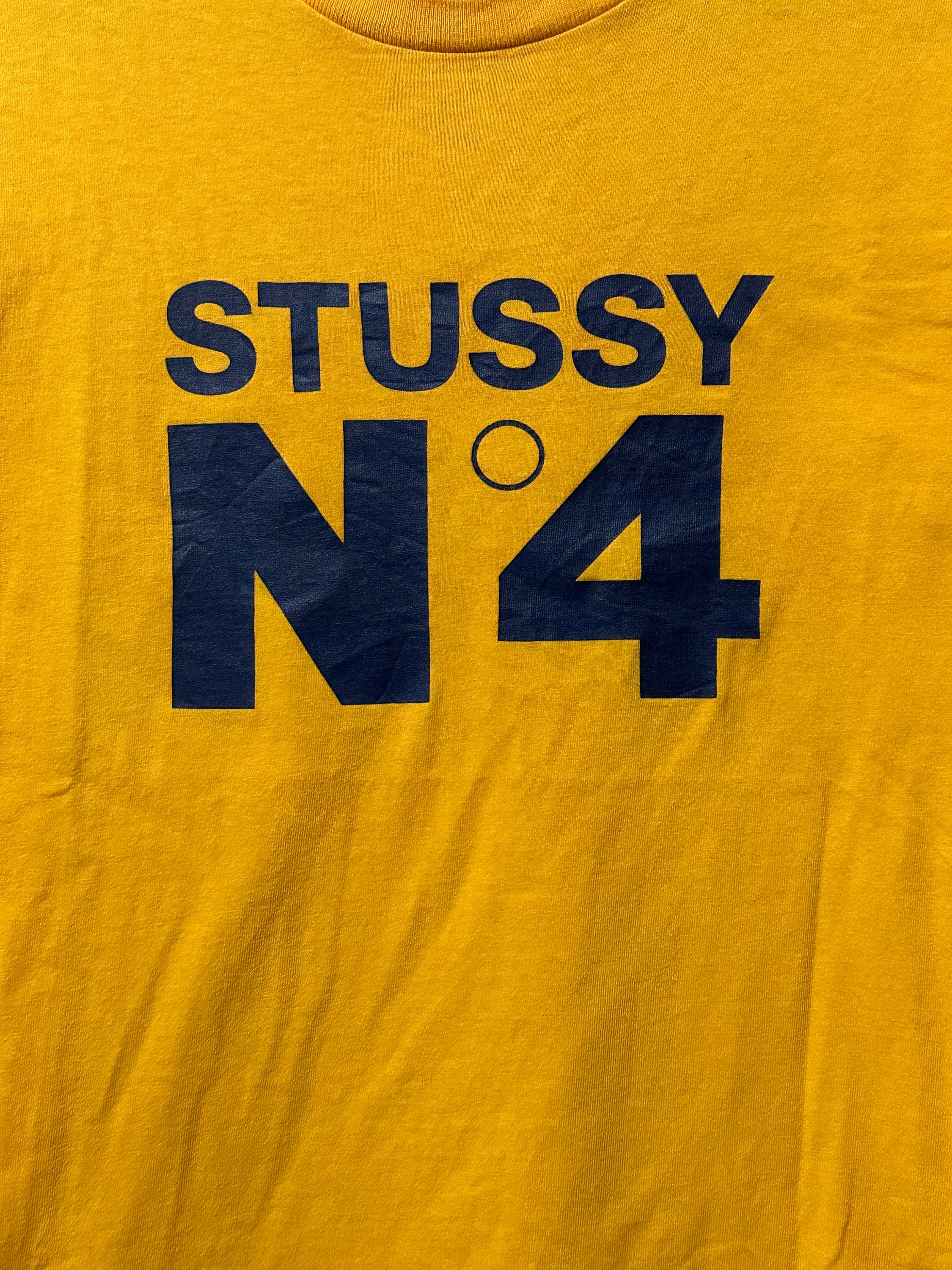 90s Vintage STUSSY No4 Made in in USA Men Long Sleeve Single 90s Vintage STUSSY No4 Made in in USA Men Long Sleeve Single