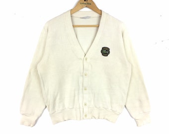 Vintage Lacoste Cardigan Knitwear Smallblogo embroidery Beige Colour